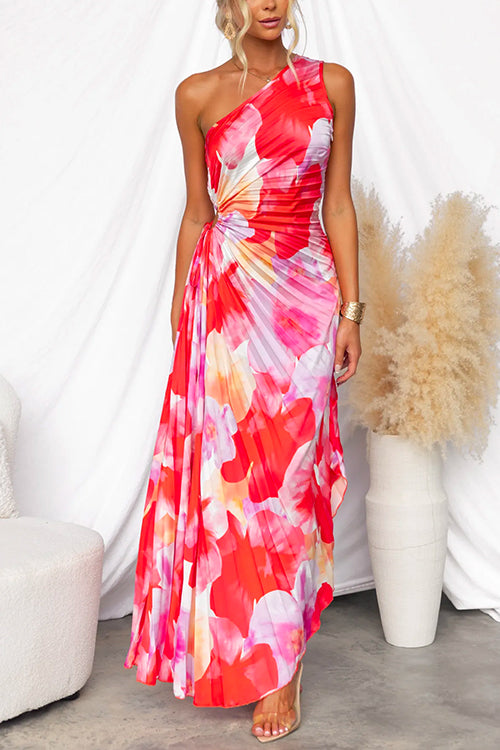 ida maxi dress Ida Ruched Turtleneck Dress - Water Blossoms Blue Floral Print Fitted Maxi  Dress